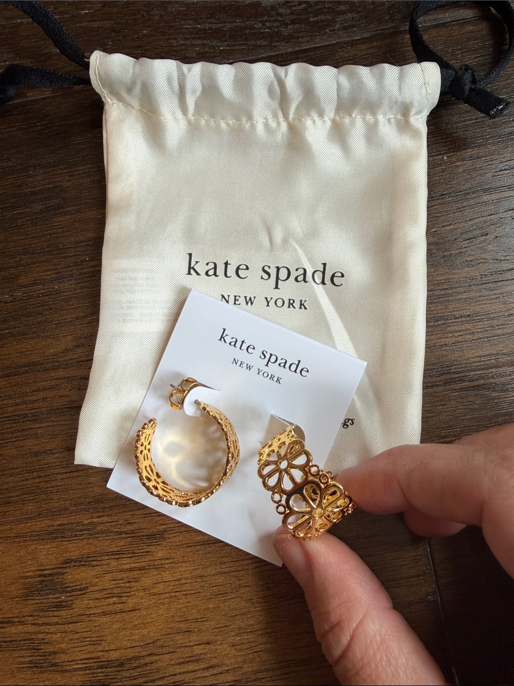 kate spade Spade Flower Cutout Hoop Earrings
